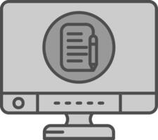 Edit Line Filled Greyscale Icon vector