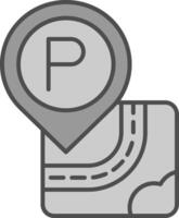 Parking Line Filled Greyscale Icon vector