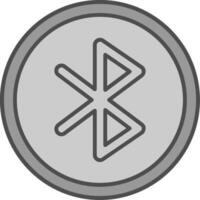 Bluetooth Line Filled Greyscale Icon vector