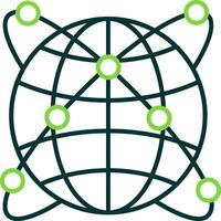 Internet Line Circle Icon vector