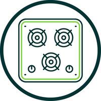 Stove Line Circle Icon vector