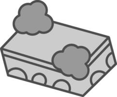 Sponge Line Filled Greyscale Icon vector