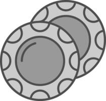 Plate Line Filled Greyscale Icon vector