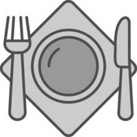 Cutlery Line Filled Greyscale Icon vector