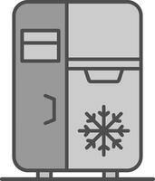 refrigerador línea lleno escala de grises icono vector