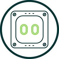 Socket Line Circle Icon vector