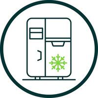 Refrigerator Line Circle Icon vector