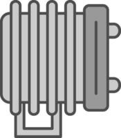 Heater Line Filled Greyscale Icon vector