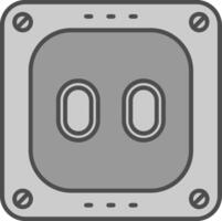 Socket Line Filled Greyscale Icon vector