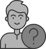 Question Line Filled Greyscale Icon vector