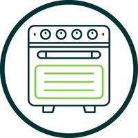 Oven Line Circle Icon vector