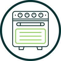 Oven Line Circle Icon vector