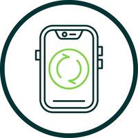 Recycle Line Circle Icon vector