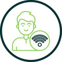 Wifi Line Circle Icon vector