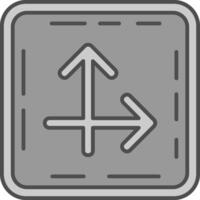 Intersect Line Filled Greyscale Icon vector