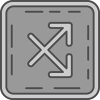 Intersect Line Filled Greyscale Icon vector