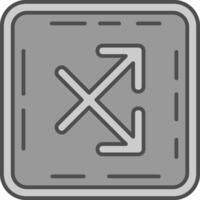 Intersect Line Filled Greyscale Icon vector