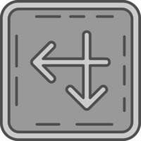 Intersect Line Filled Greyscale Icon vector