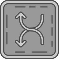 Shuffle Line Filled Greyscale Icon vector