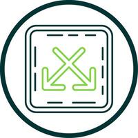 Intersect Line Circle Icon vector