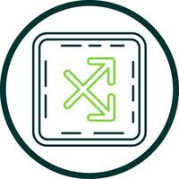 Intersect Line Circle Icon vector