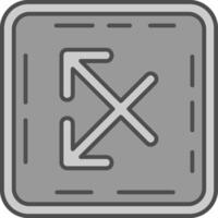 Intersect Line Filled Greyscale Icon vector