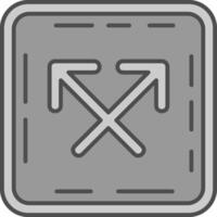 Intersect Line Filled Greyscale Icon vector