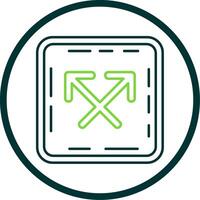 Intersect Line Circle Icon vector