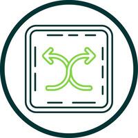 Shuffle Line Circle Icon vector