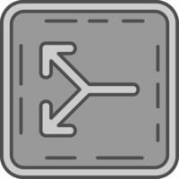 Split Line Filled Greyscale Icon vector