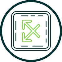 Intersect Line Circle Icon vector