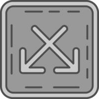 Intersect Line Filled Greyscale Icon vector