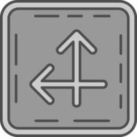 Intersect Line Filled Greyscale Icon vector