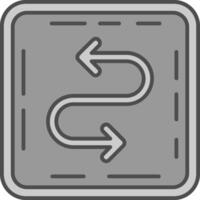 Zigzag Line Filled Greyscale Icon vector
