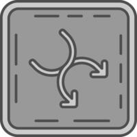 Shuffle Line Filled Greyscale Icon vector