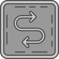 Zigzag Line Filled Greyscale Icon vector