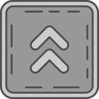 Chevron Line Filled Greyscale Icon vector