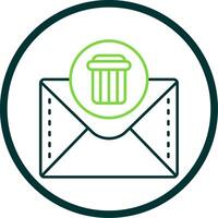 Dustbin Line Circle Icon vector