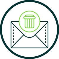 Dustbin Line Circle Icon vector