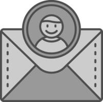 Profile Line Filled Greyscale Icon vector