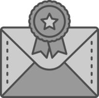 Badge Line Filled Greyscale Icon vector