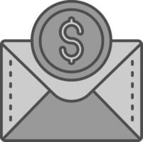 Dollar Line Filled Greyscale Icon vector