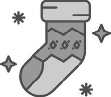 Sock Line Filled Greyscale Icon vector