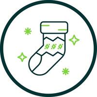 Sock Line Circle Icon vector