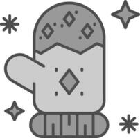 Mitten Line Filled Greyscale Icon vector