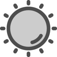 Sun Line Filled Greyscale Icon vector
