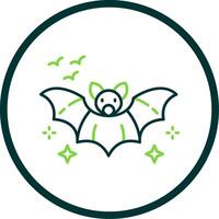 Bat Line Circle Icon vector