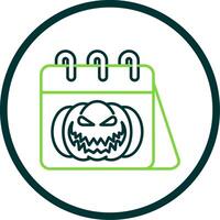 Halloween Line Circle Icon vector