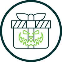 Gift Line Circle Icon vector