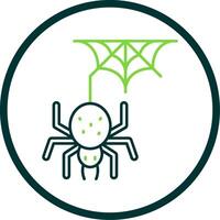 araña línea circulo icono vector